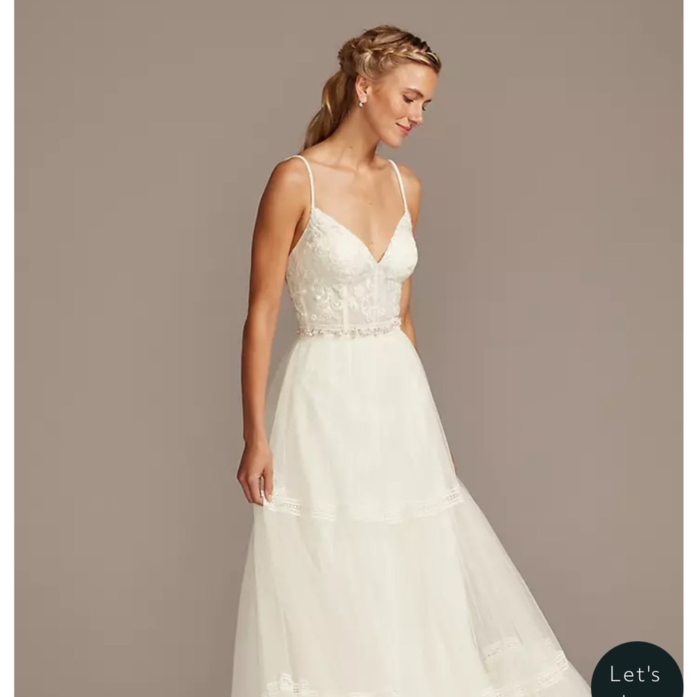 Melissa Sweet Boho White Lace Wedding Dress